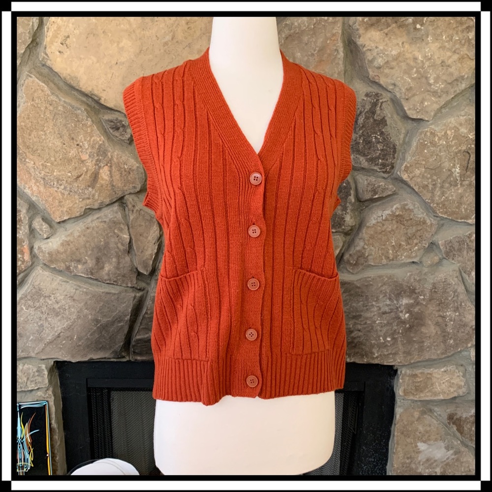 Vintage Orange Knit Vest